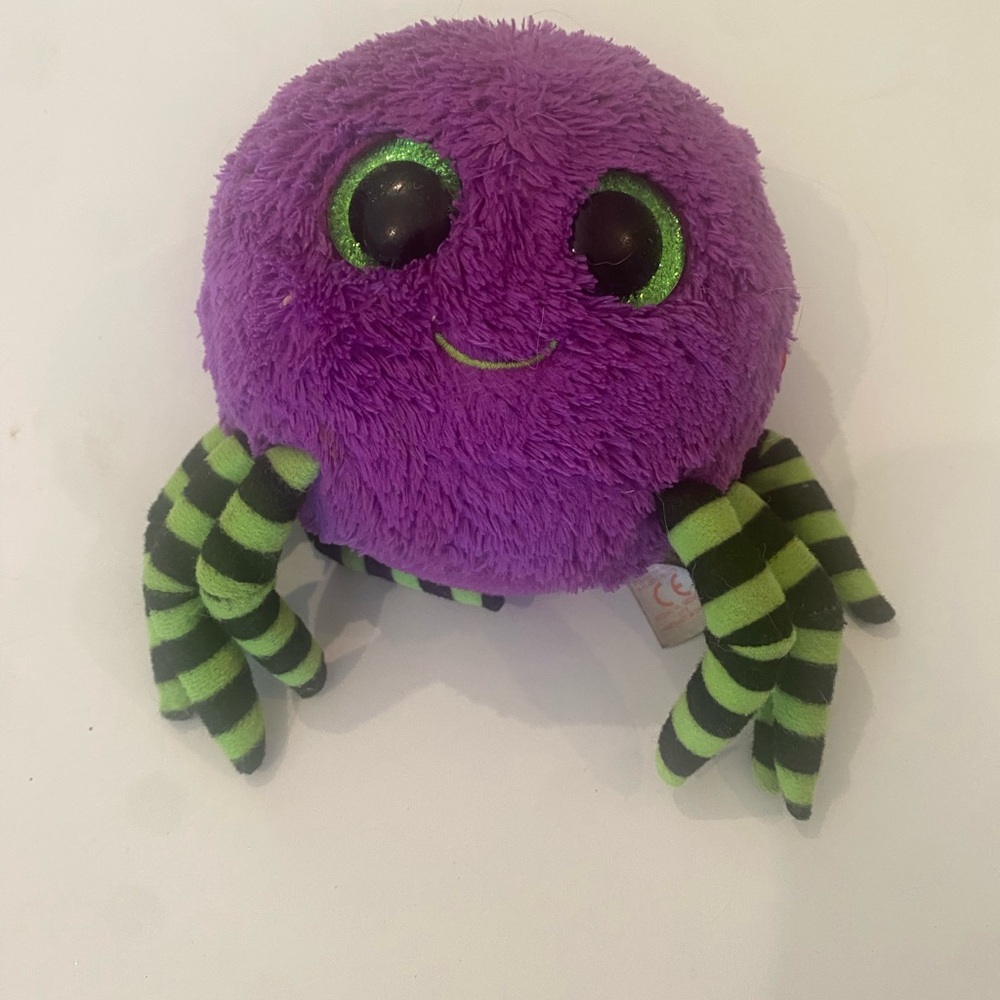 Beanie Boos Crawly Purple and Green Plush Spider Toy